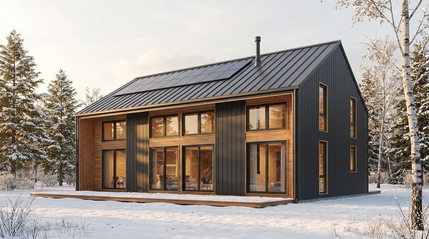 霧の蔵 外観 — AI render based on BIM specs