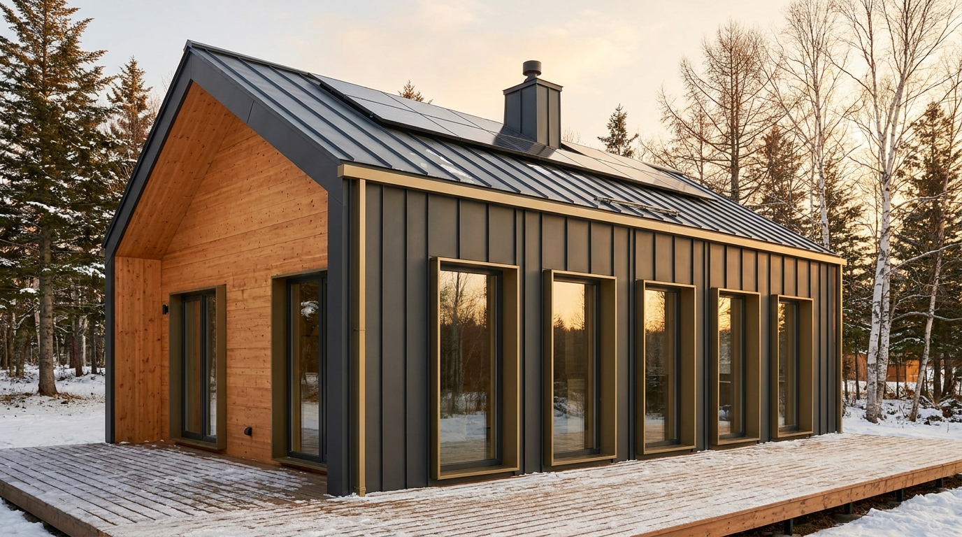 霧の里 外観 — AI render based on BIM specs