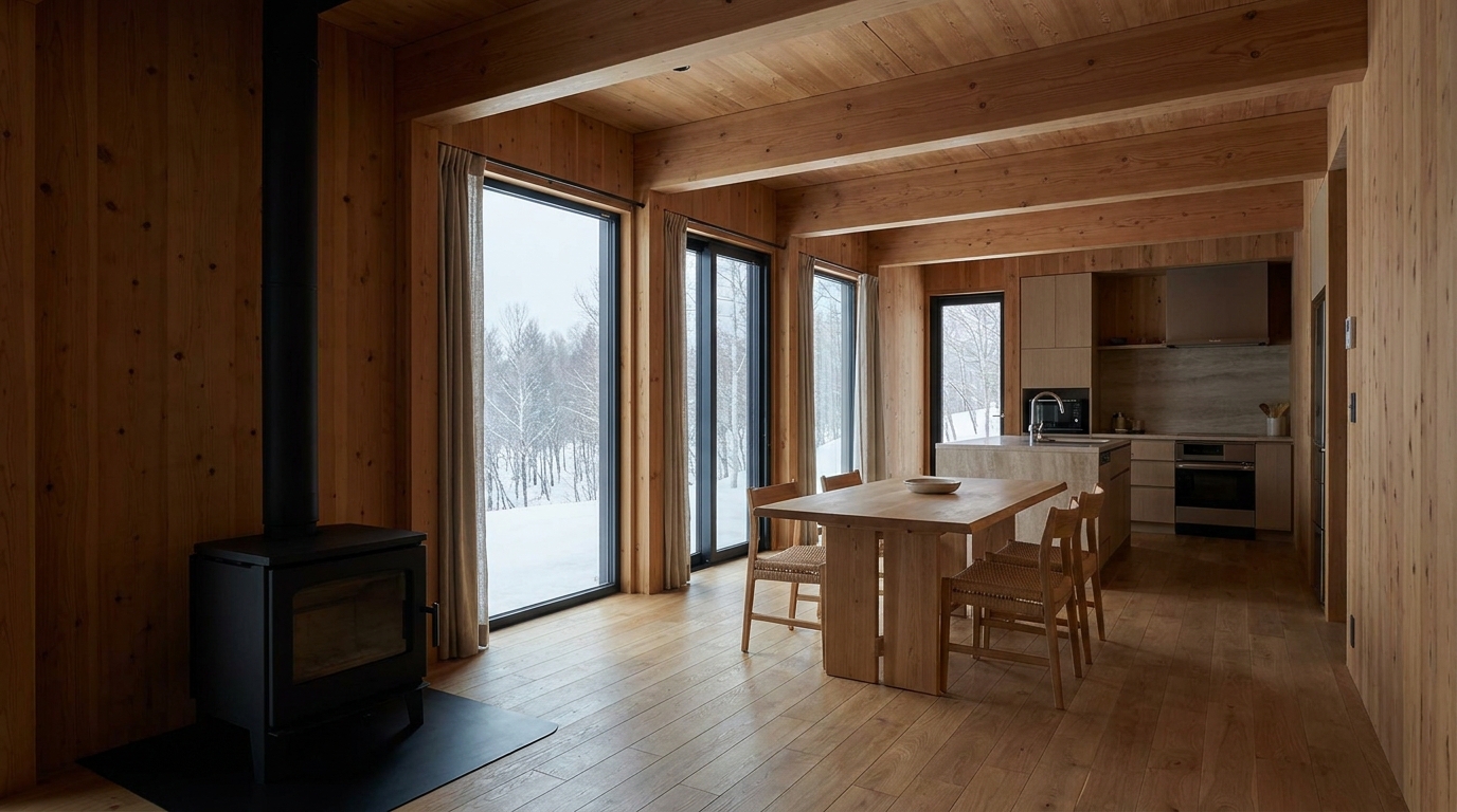 霜の小屋 内観