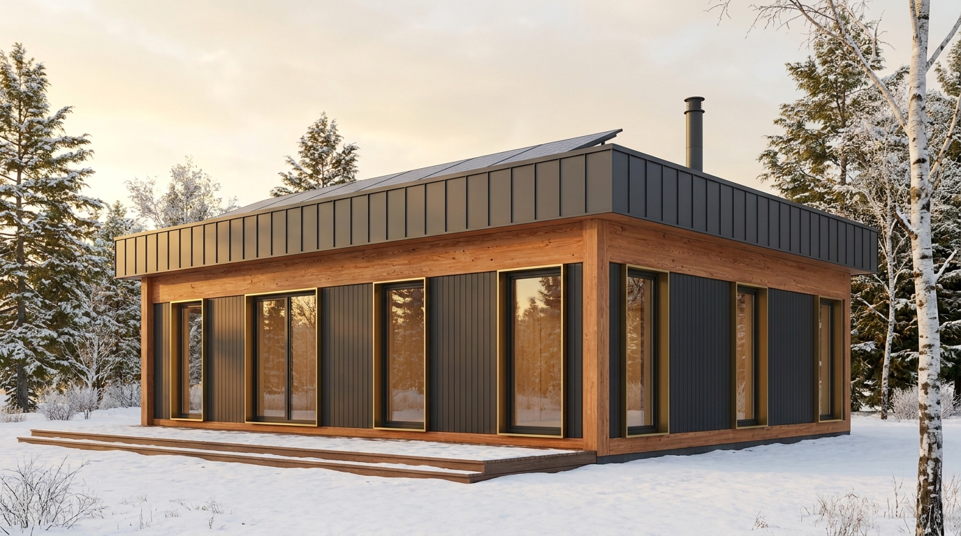 森の巣 外観 — AI render based on BIM specs