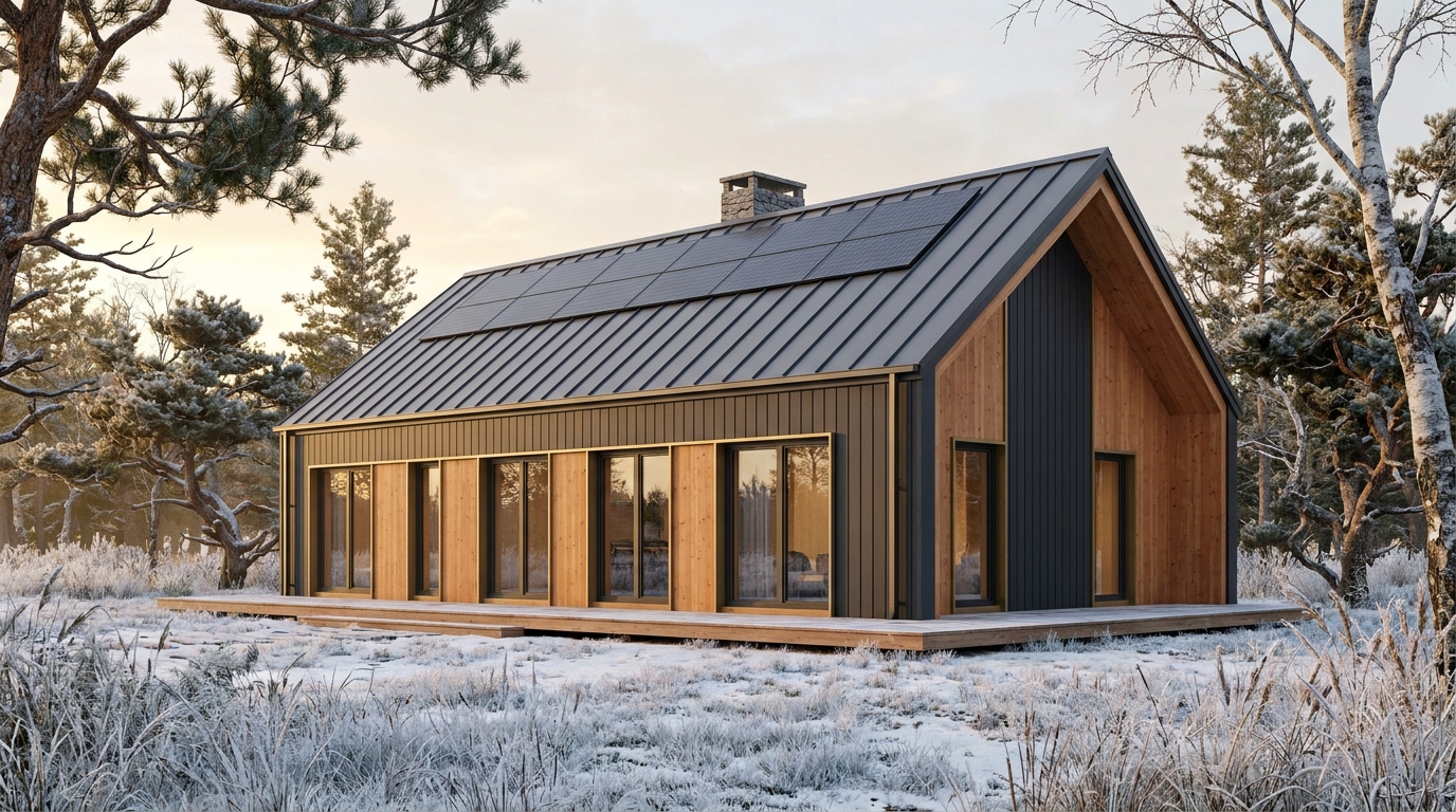 霧の蔵 外観 — AI render based on BIM specs