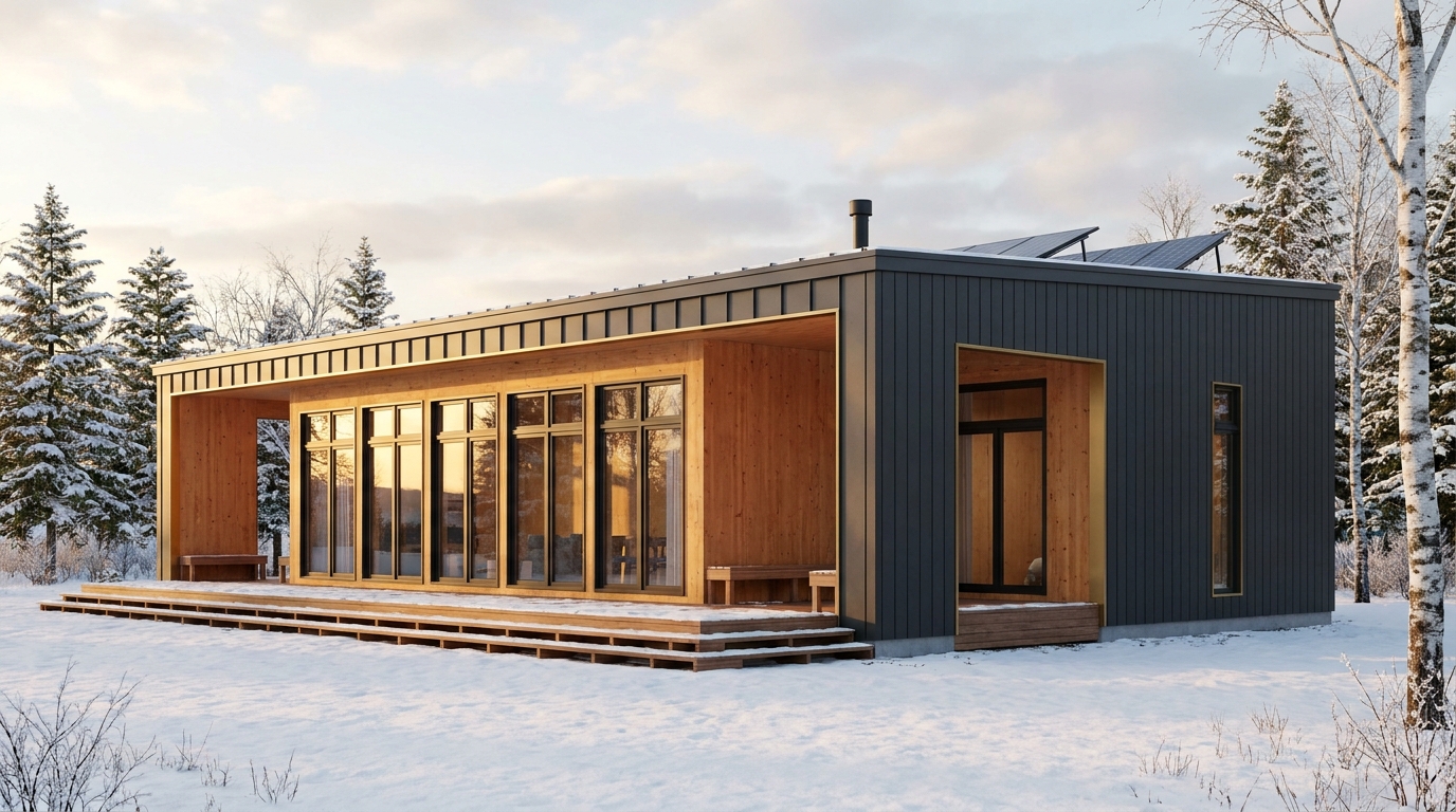 霧の蔵 外観 — AI render based on BIM specs