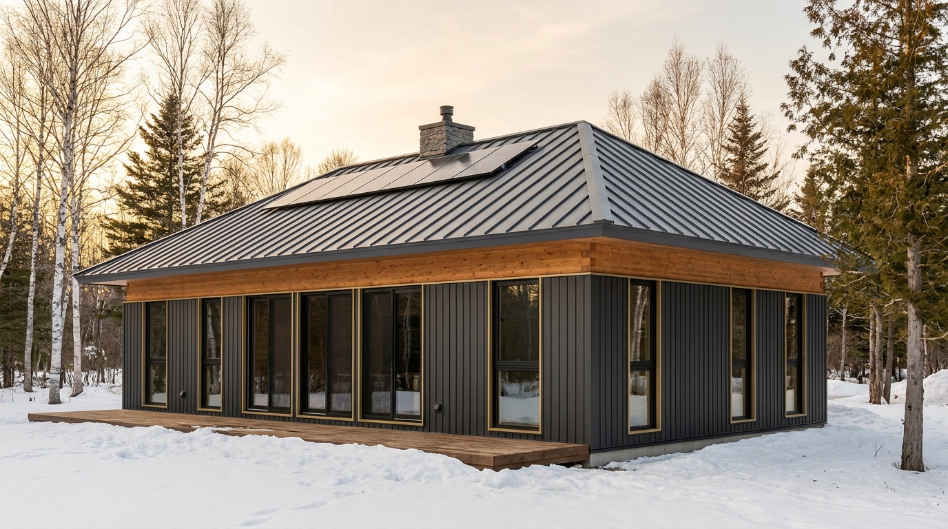 南の小屋 外観 — AI render based on BIM specs