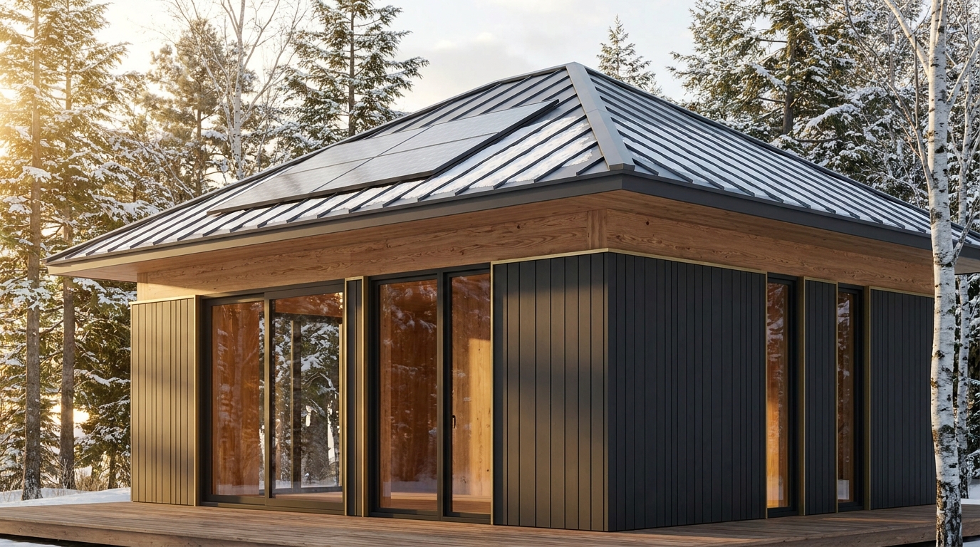 森の蔵 外観 — AI render based on BIM specs