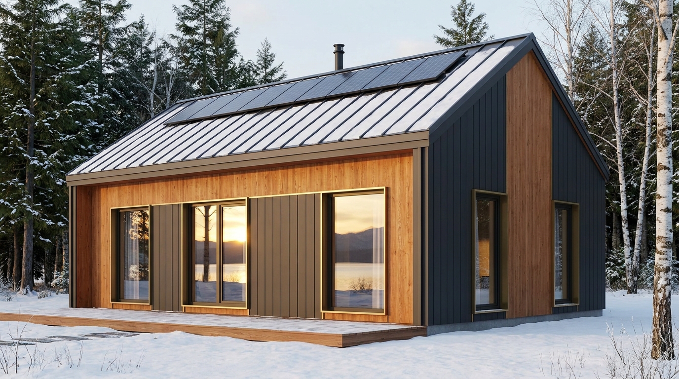 北の里 外観 — AI render based on BIM specs
