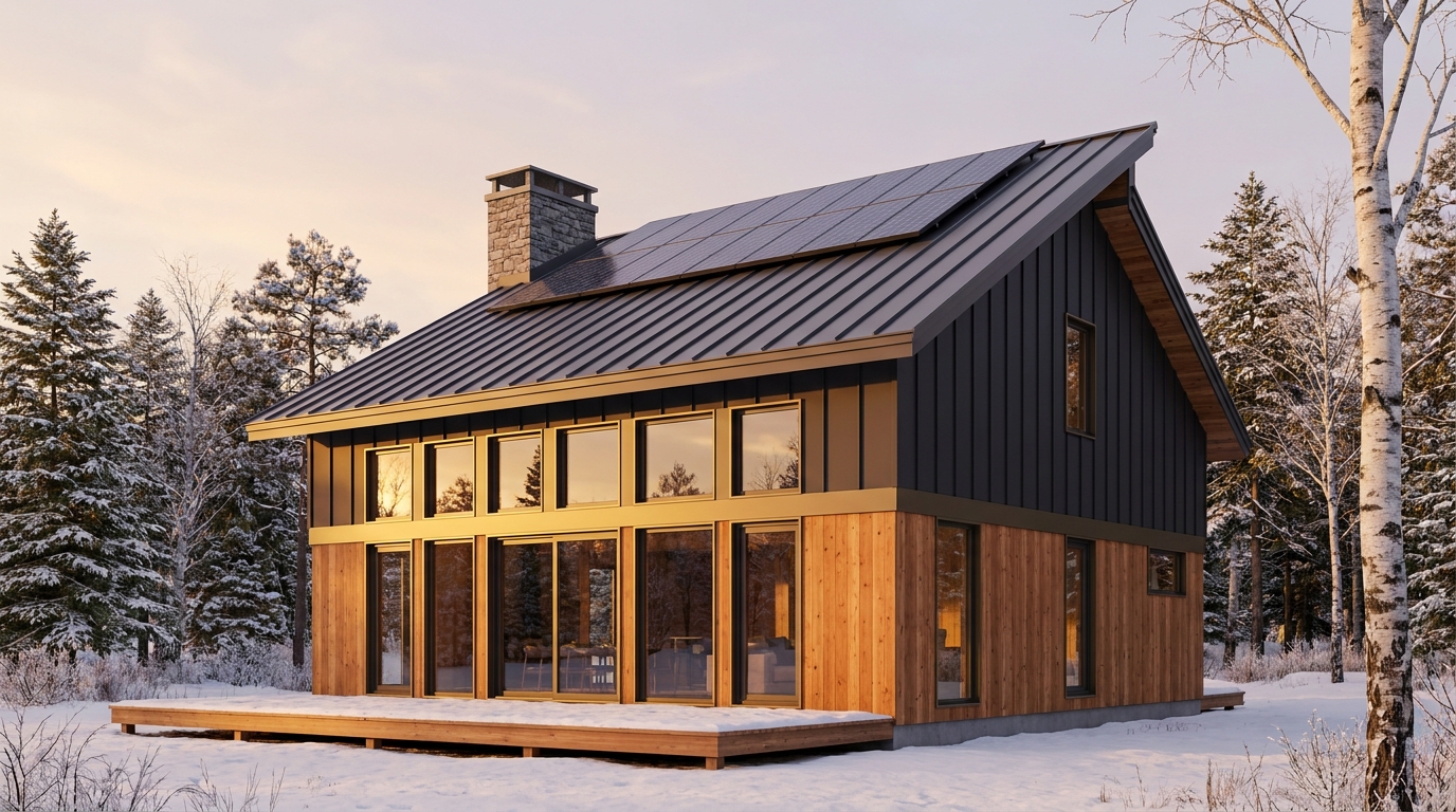 西の里 外観 — AI render based on BIM specs