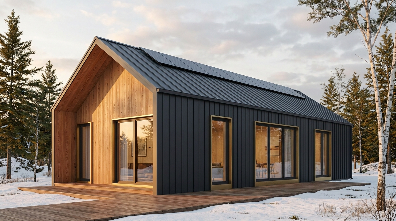 湖の杜 外観 — AI render based on BIM specs