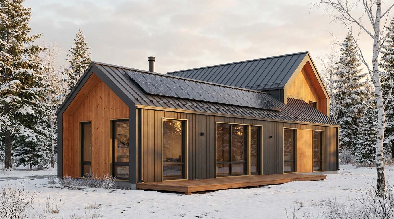 霧の巣 外観 — AI render based on BIM specs
