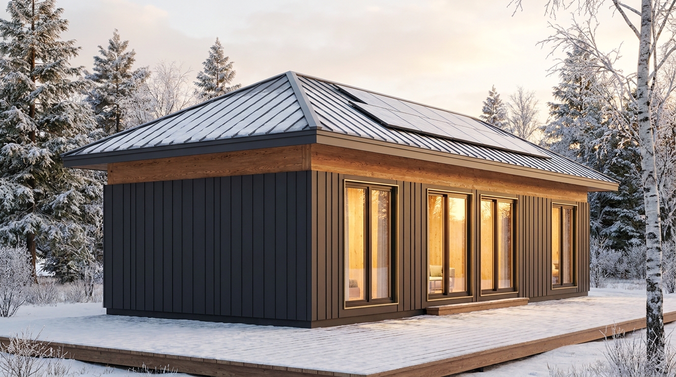 霧の砦 外観 — AI render based on BIM specs