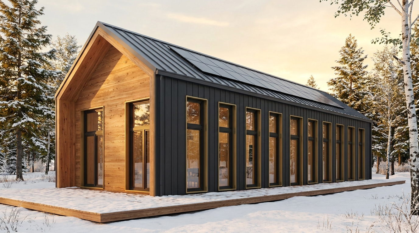 月の小屋 外観 — AI render based on BIM specs
