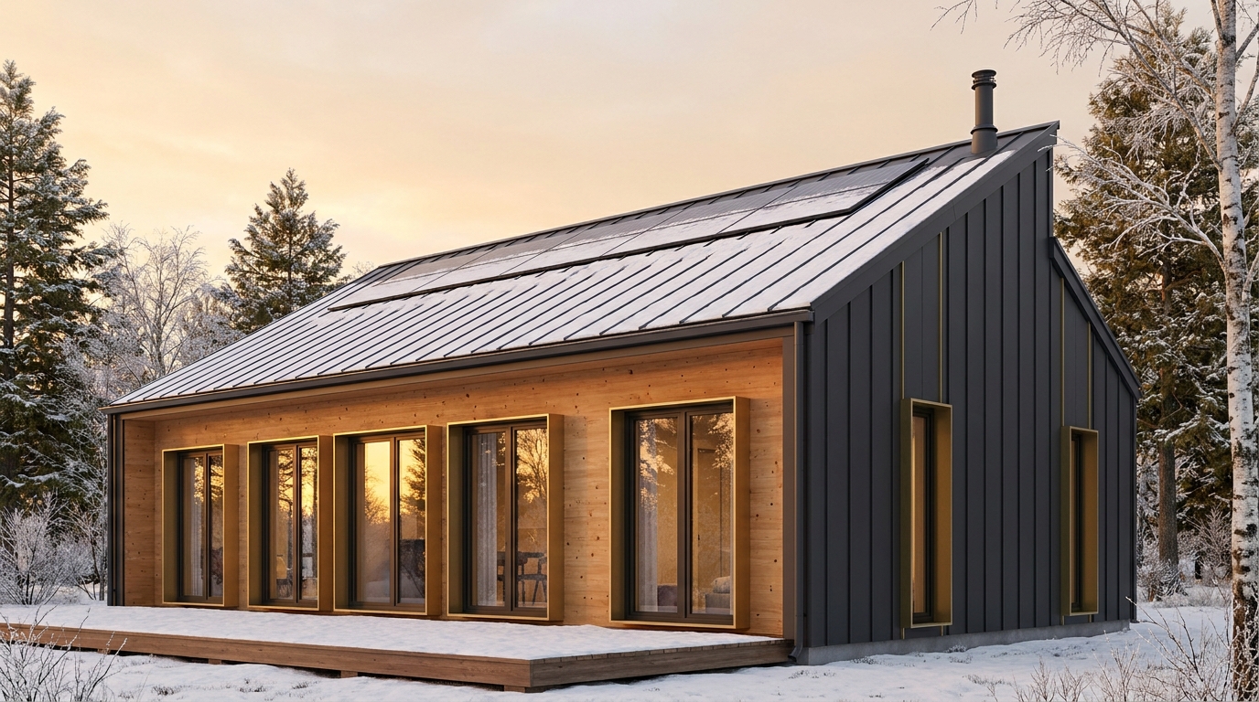 北の蔵 外観 — AI render based on BIM specs