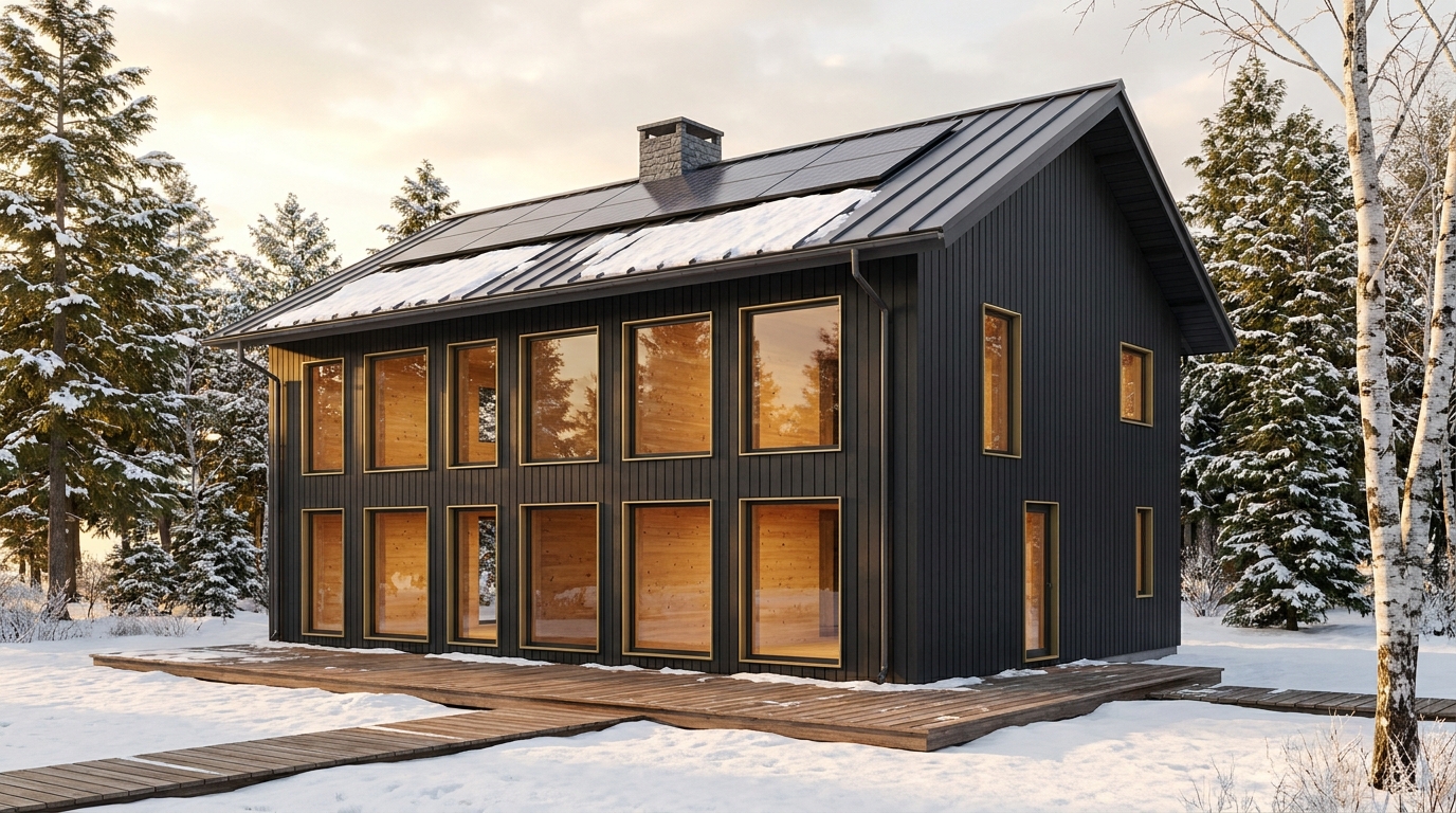 霜の館 外観 — AI render based on BIM specs