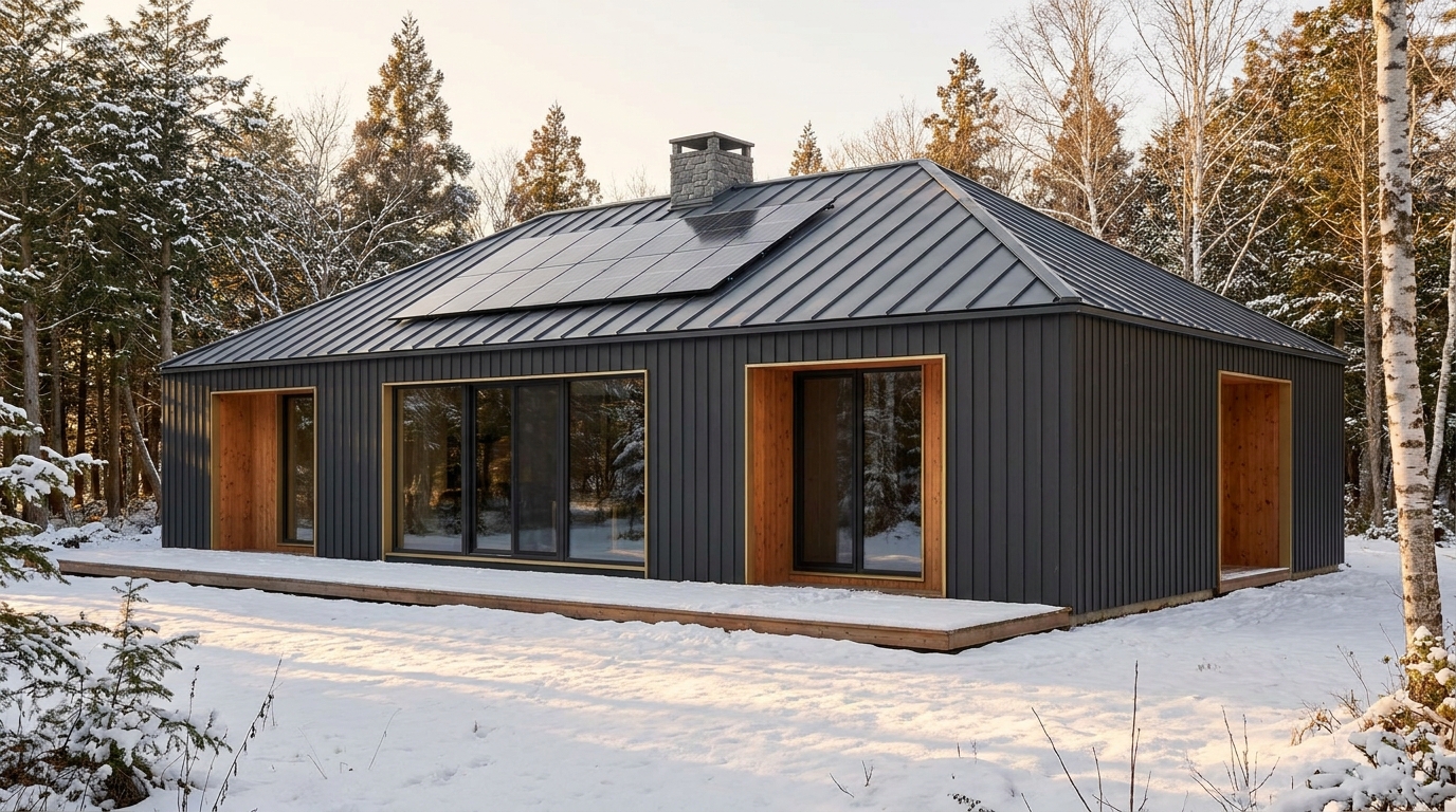 雪の塔 外観 — AI render based on BIM specs