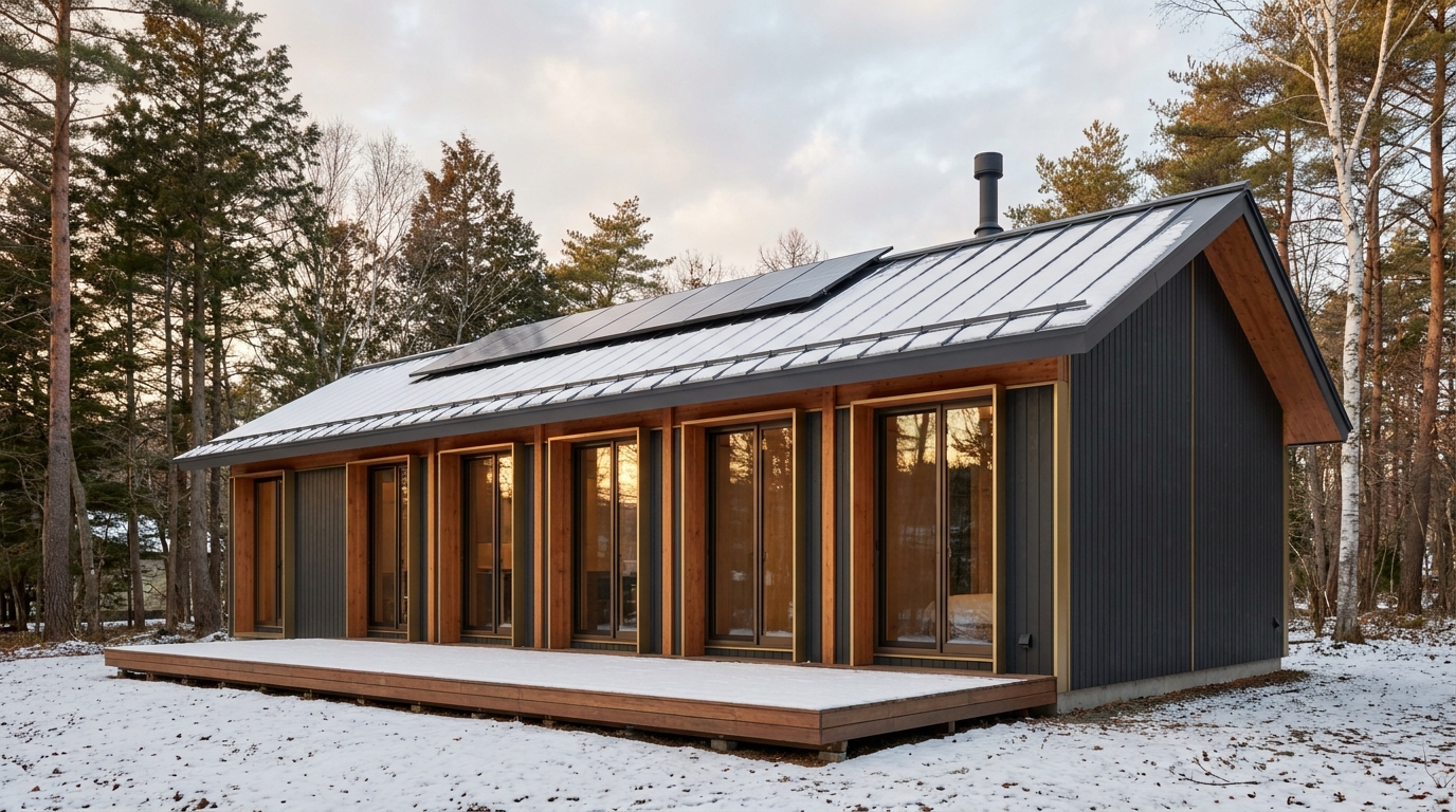 月の小屋 外観 — AI render based on BIM specs