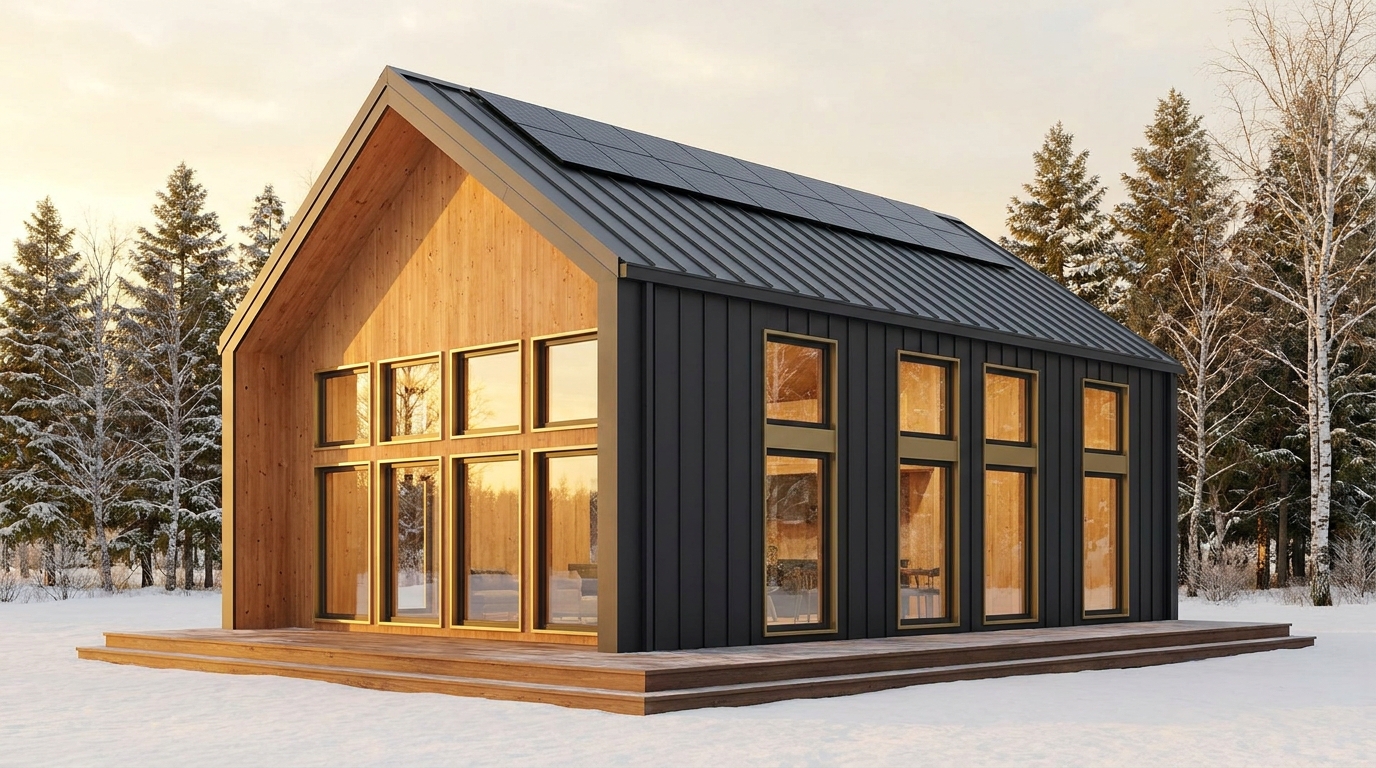 森の蔵 外観 — AI render based on BIM specs