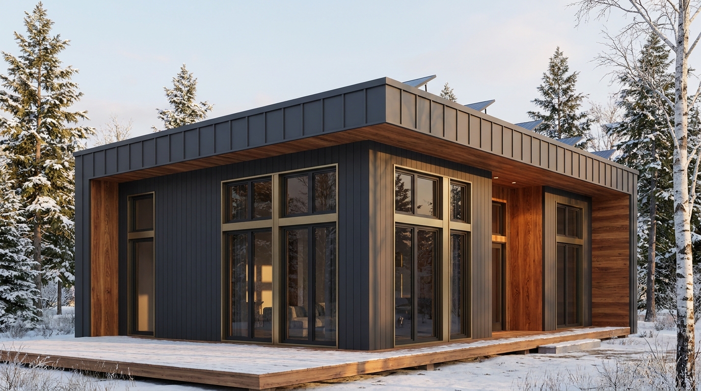 南の庵 外観 — AI render based on BIM specs