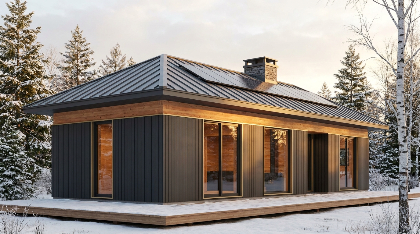 森の家 外観 — AI render based on BIM specs