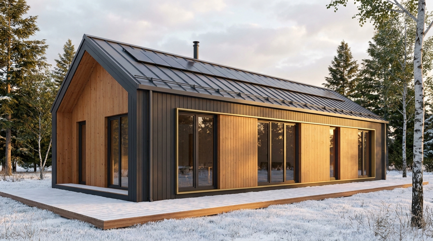 東の庵 外観 — AI render based on BIM specs