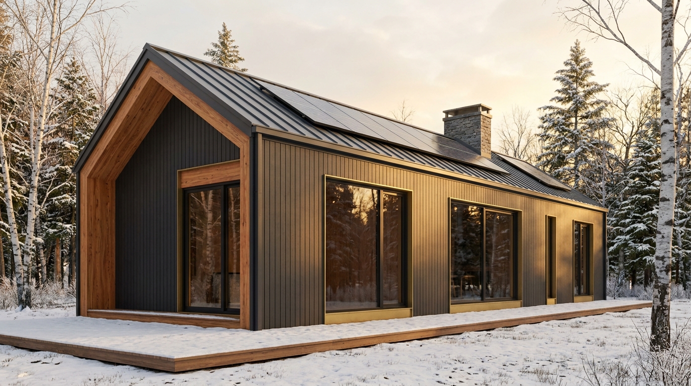 月の家 外観 — AI render based on BIM specs