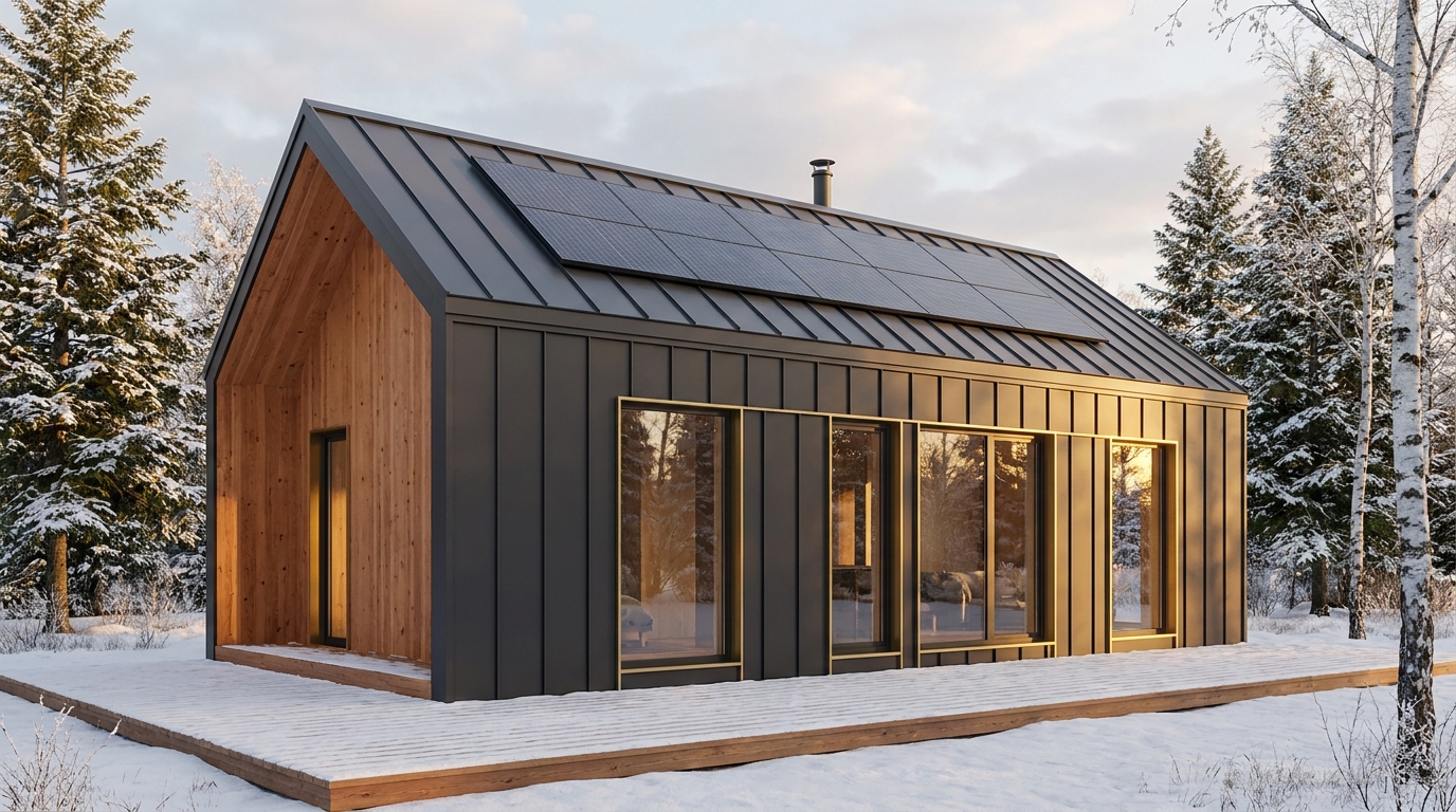 湖の里 外観 — AI render based on BIM specs