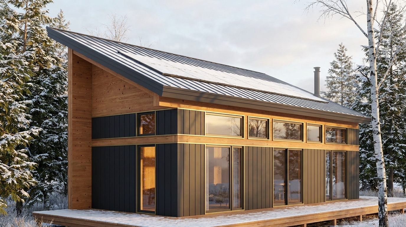 霜の里 外観 — AI render based on BIM specs