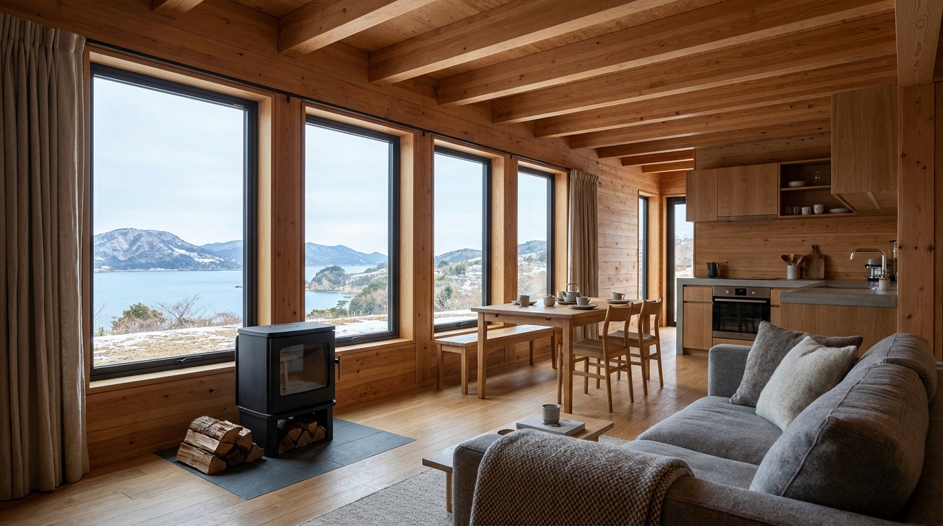 雪の小屋 内観