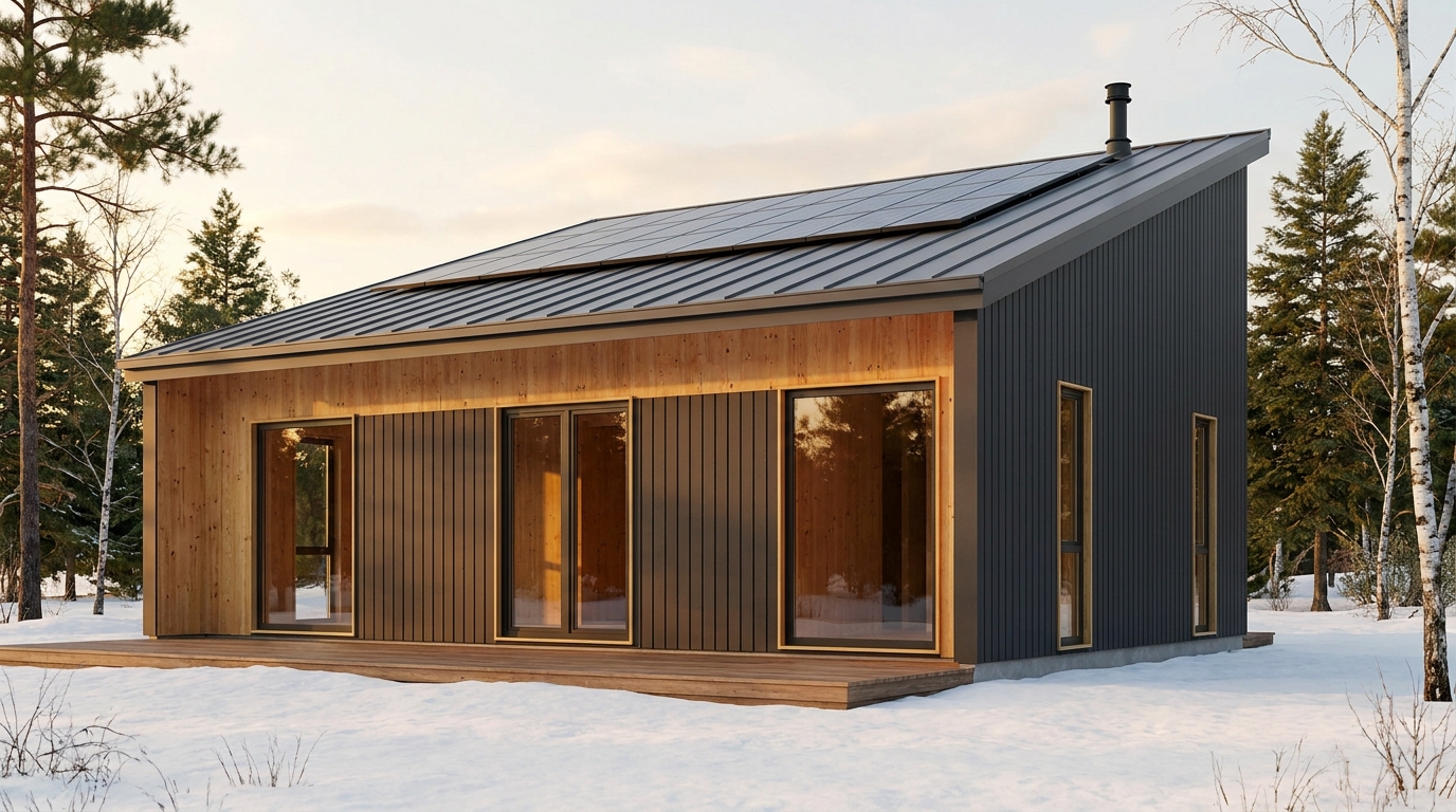 霧の杜 外観 — AI render based on BIM specs