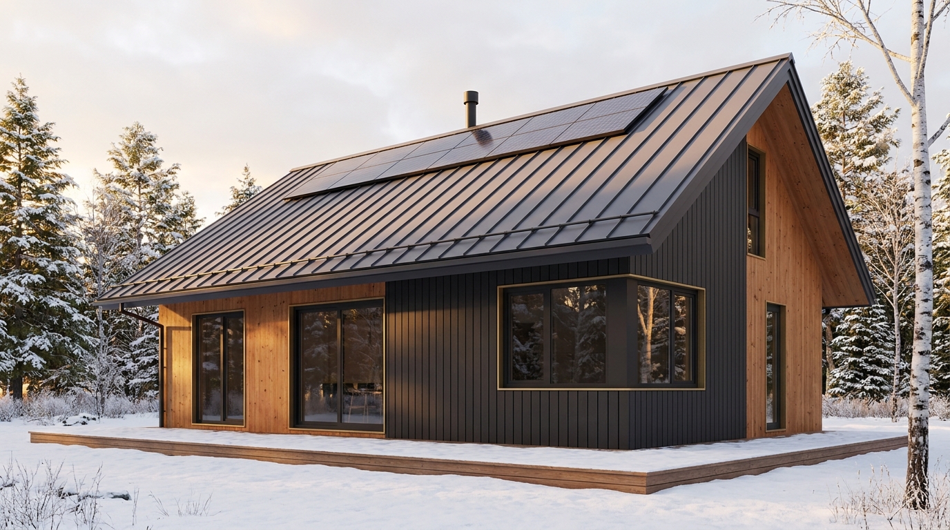 雪の館 外観 — AI render based on BIM specs