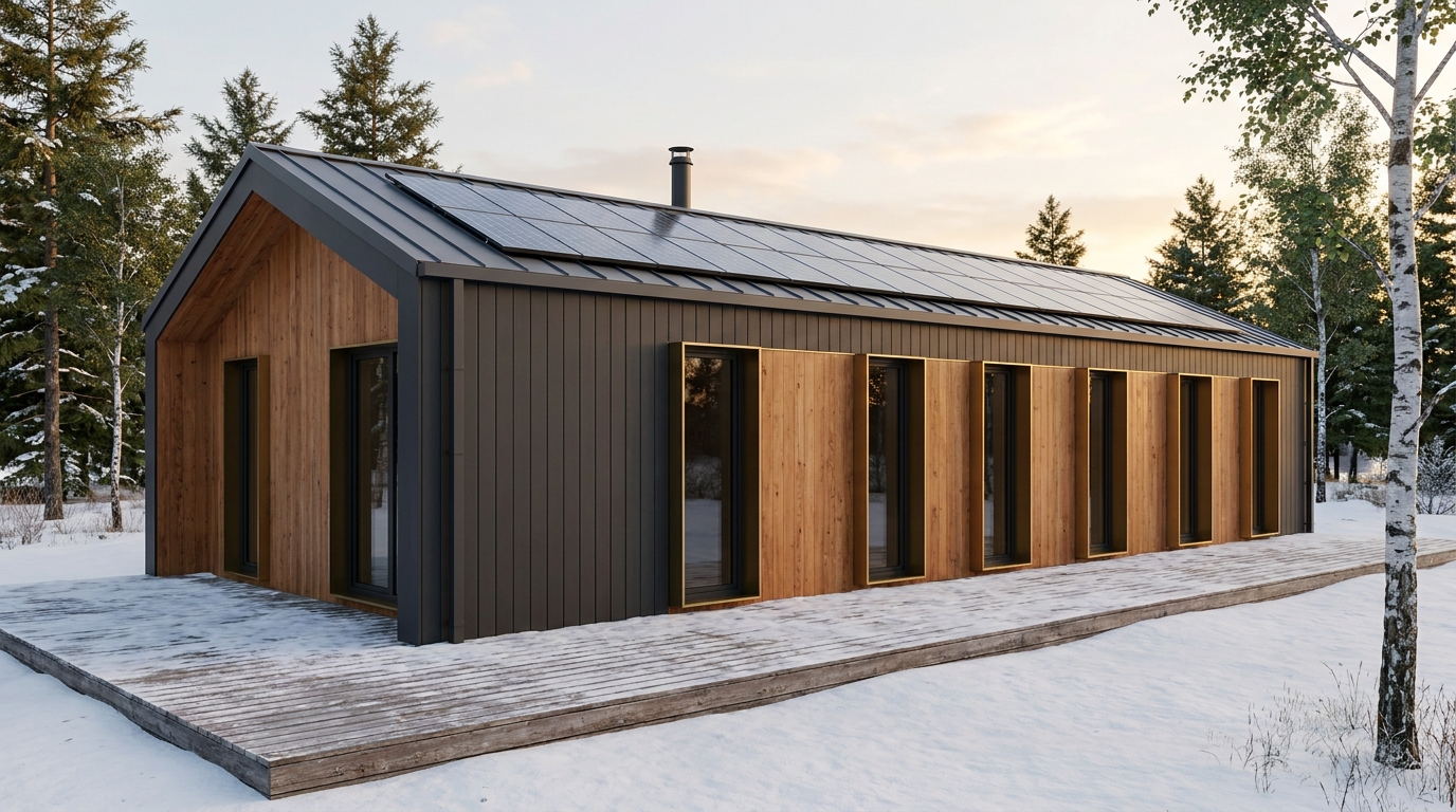森の蔵 外観 — AI render based on BIM specs