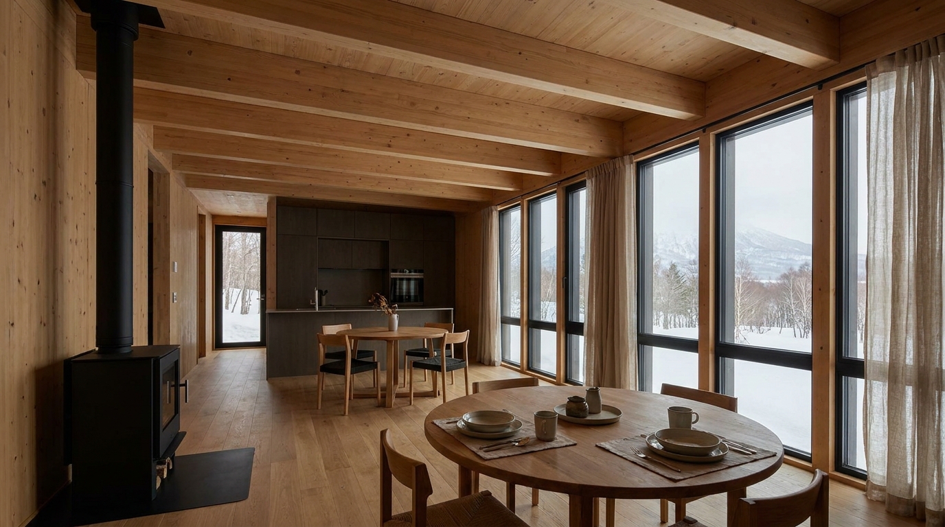 雪の小屋 内観