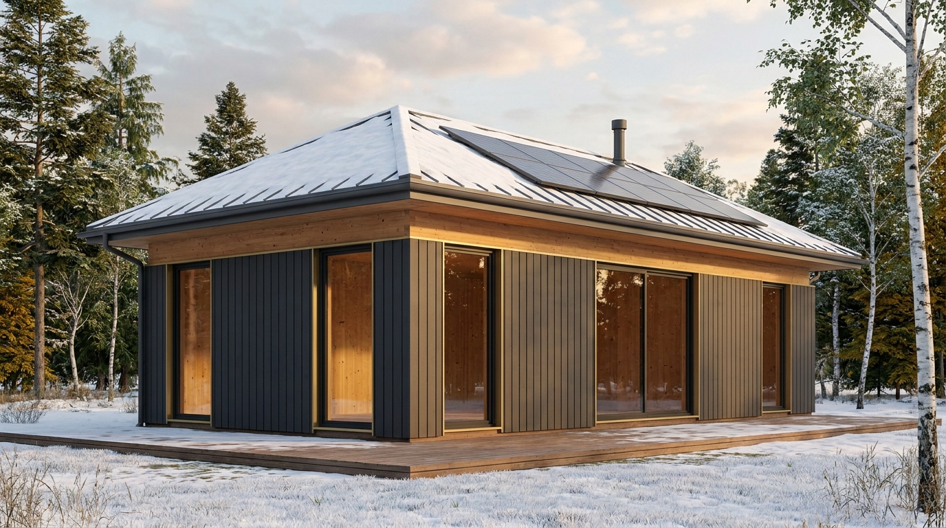 星の小屋 外観 — AI render based on BIM specs