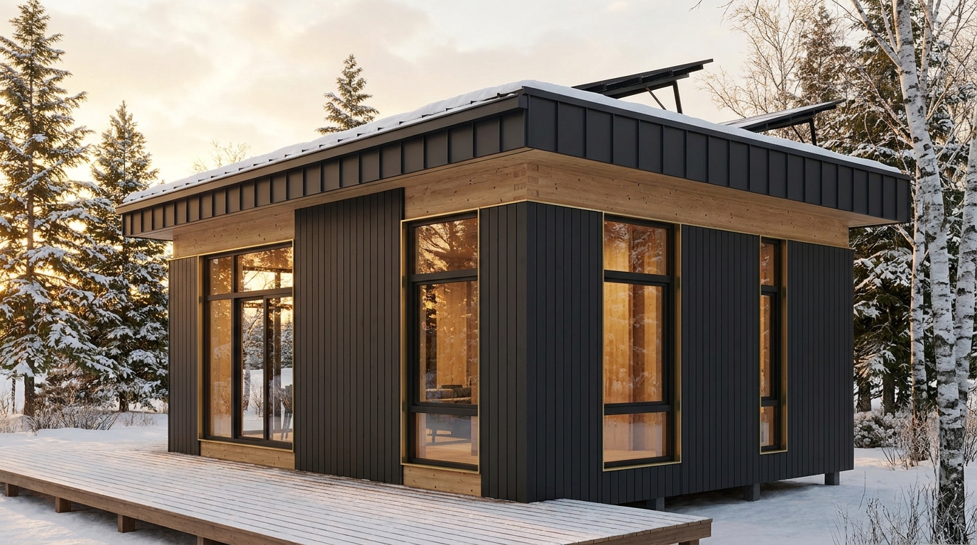 北の蔵 外観 — AI render based on BIM specs