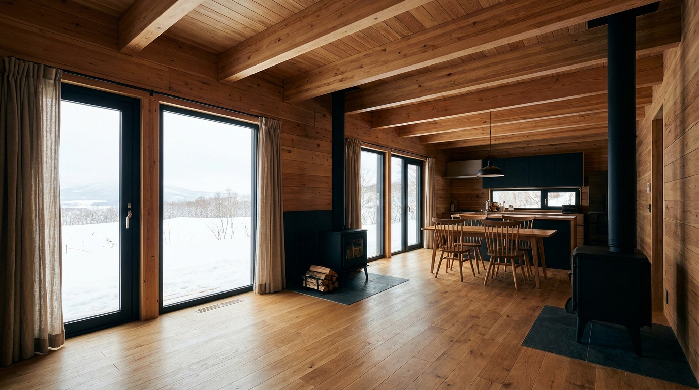 雪の小屋 内観