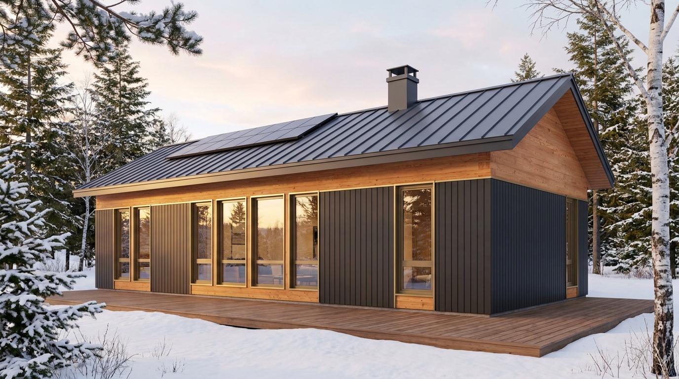 月の小屋 外観 — AI render based on BIM specs