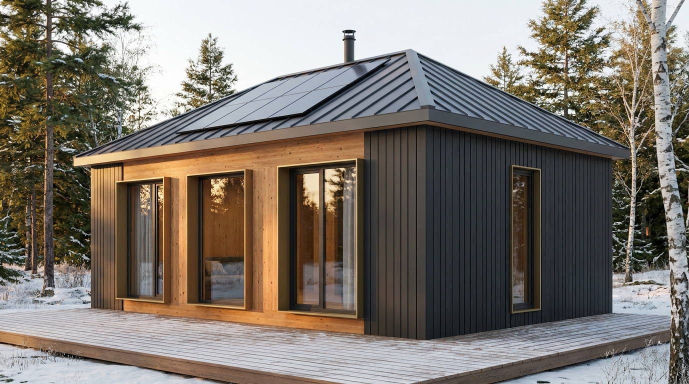 南の巣 外観 — AI render based on BIM specs
