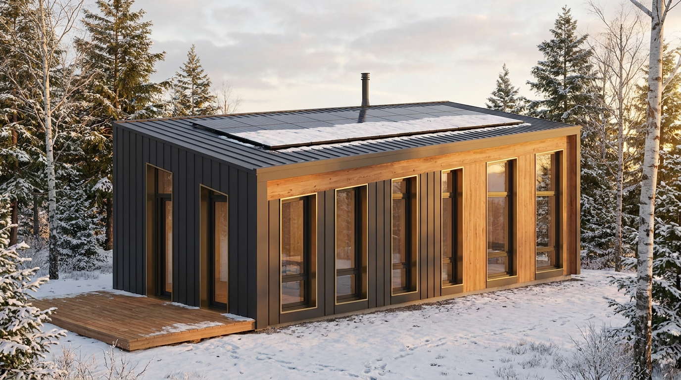 湖の蔵 外観 — AI render based on BIM specs