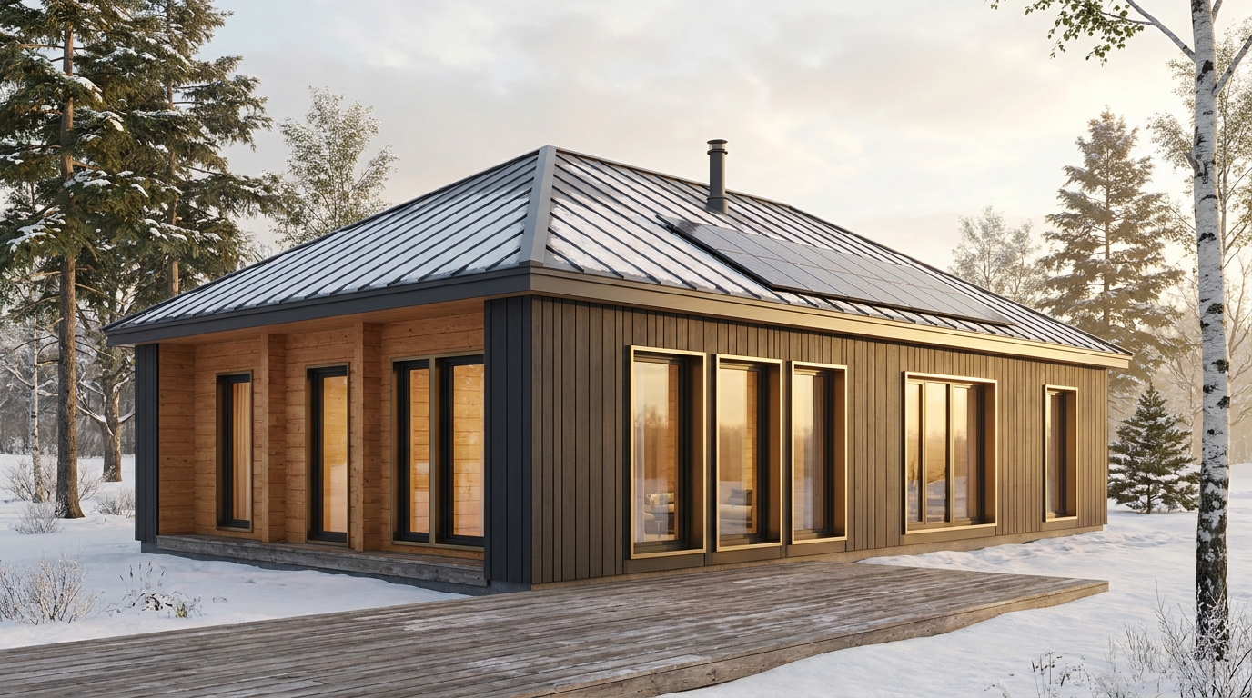 森の家 外観 — AI render based on BIM specs