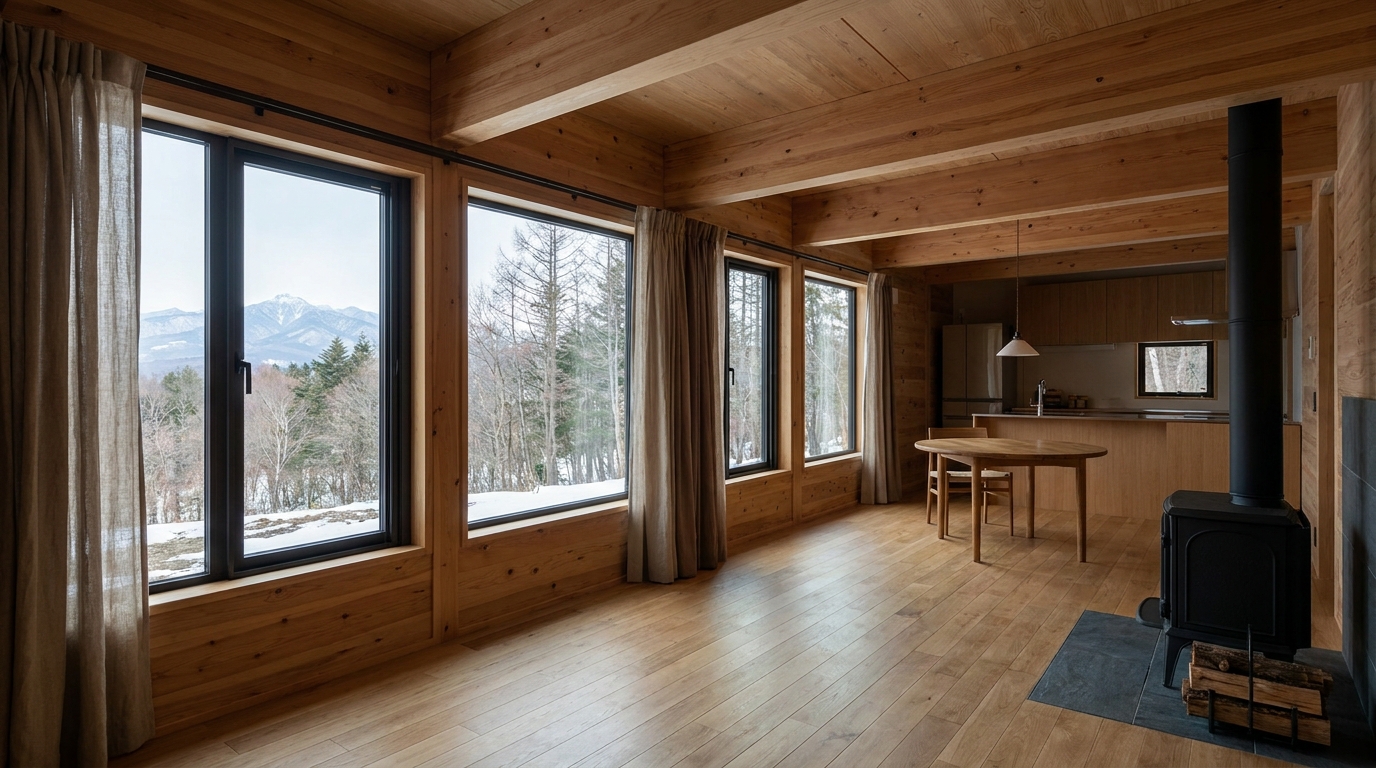 雪の小屋 内観