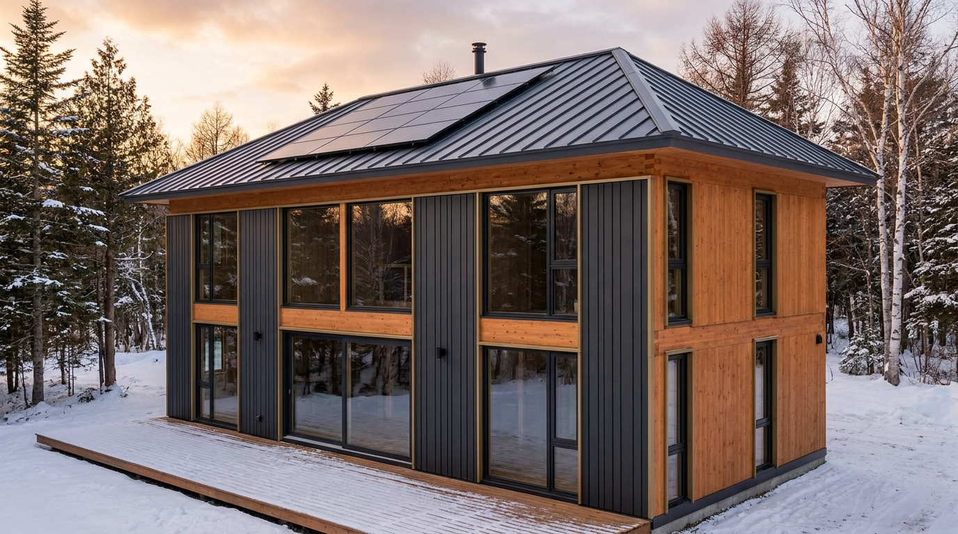 雪の塔 外観 — AI render based on BIM specs