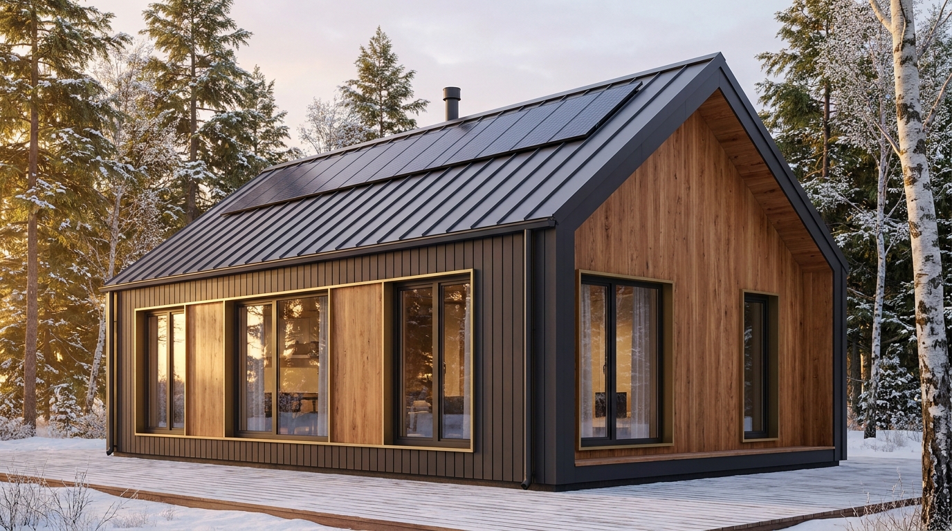 北の里 外観 — AI render based on BIM specs
