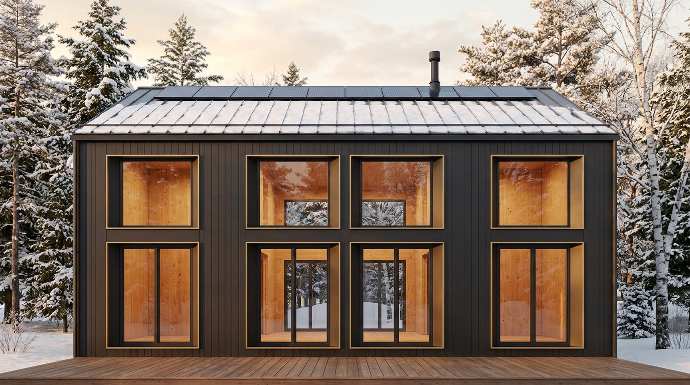 南の小屋 外観 — AI render based on BIM specs