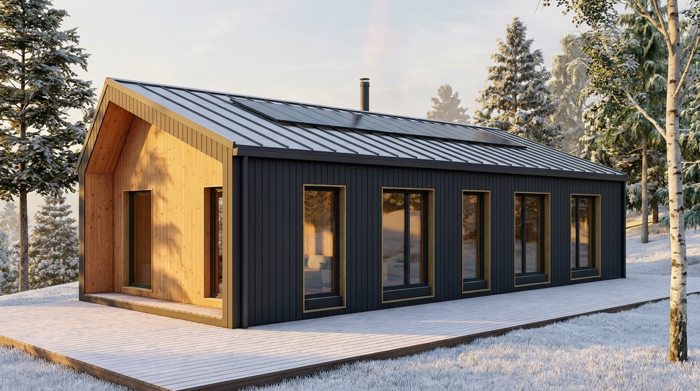 西の家 外観 — AI render based on BIM specs