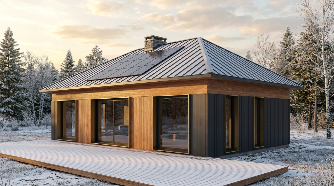 霧の杜 外観 — AI render based on BIM specs