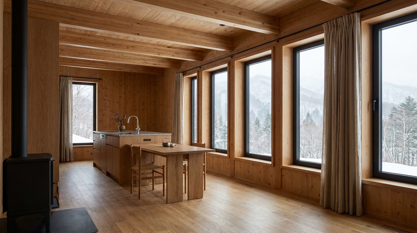 霜の小屋 内観