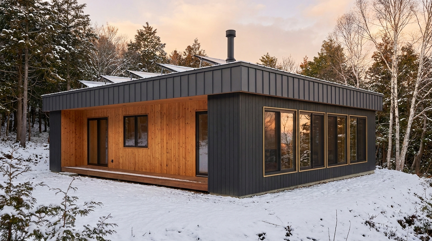 西の里 外観 — AI render based on BIM specs