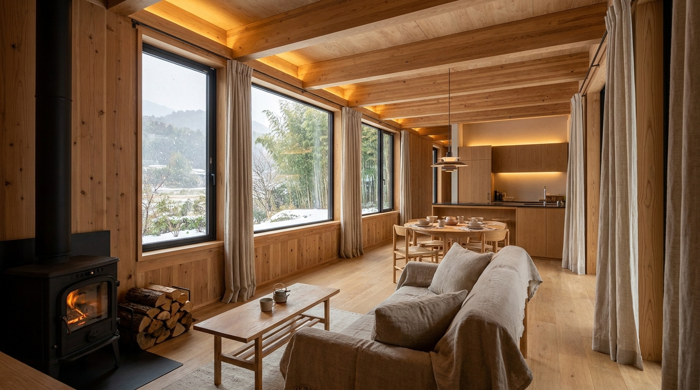森の小屋 内観