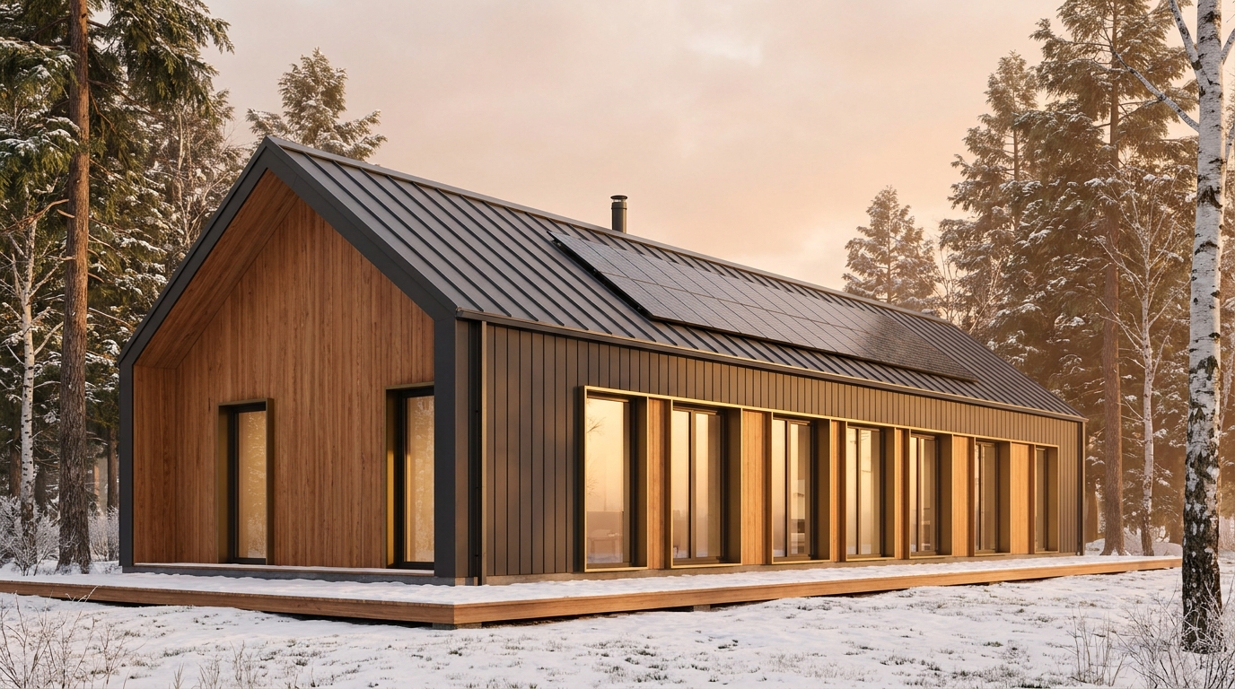 風の里 外観 — AI render based on BIM specs