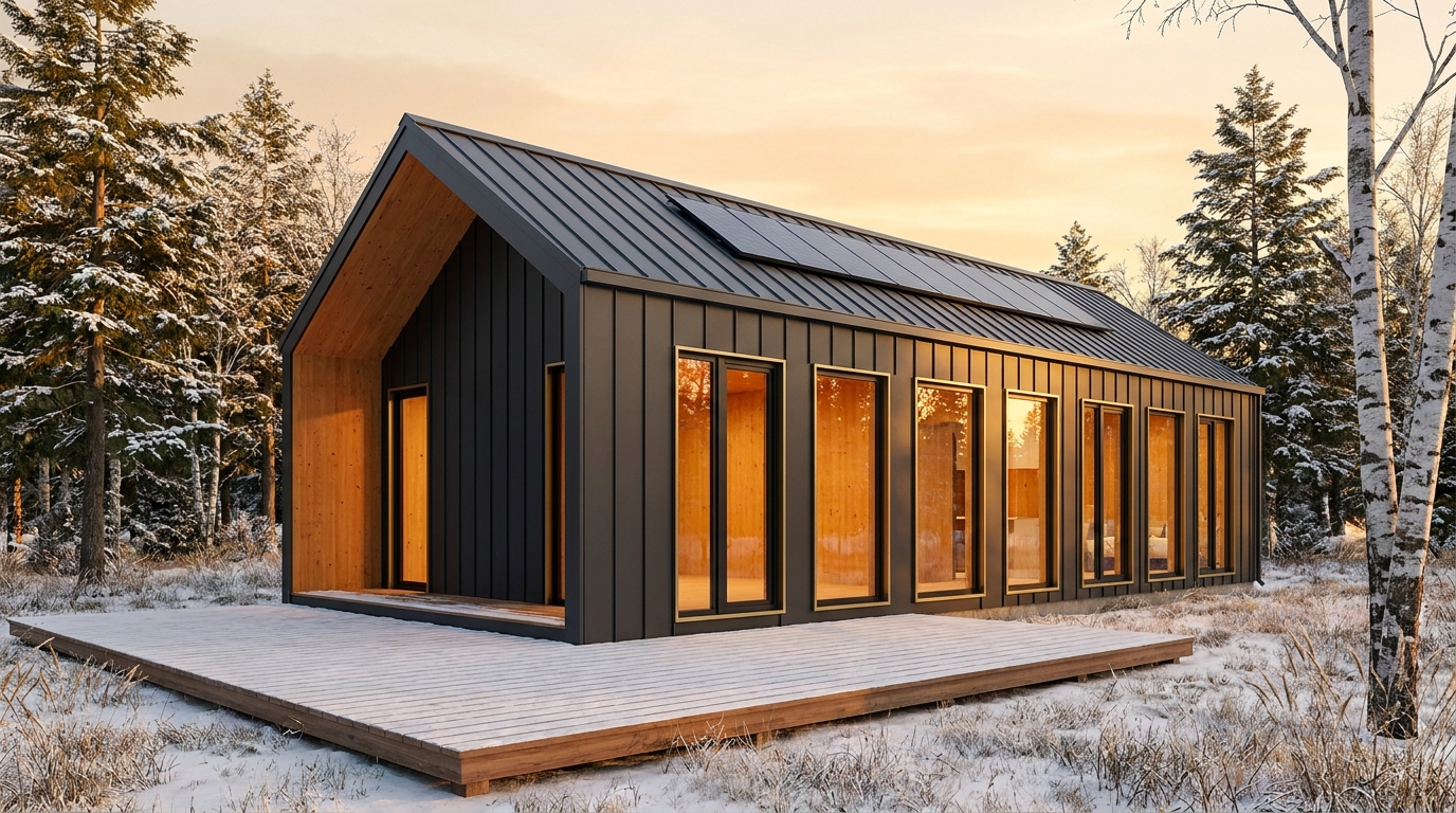 森の家 外観 — AI render based on BIM specs