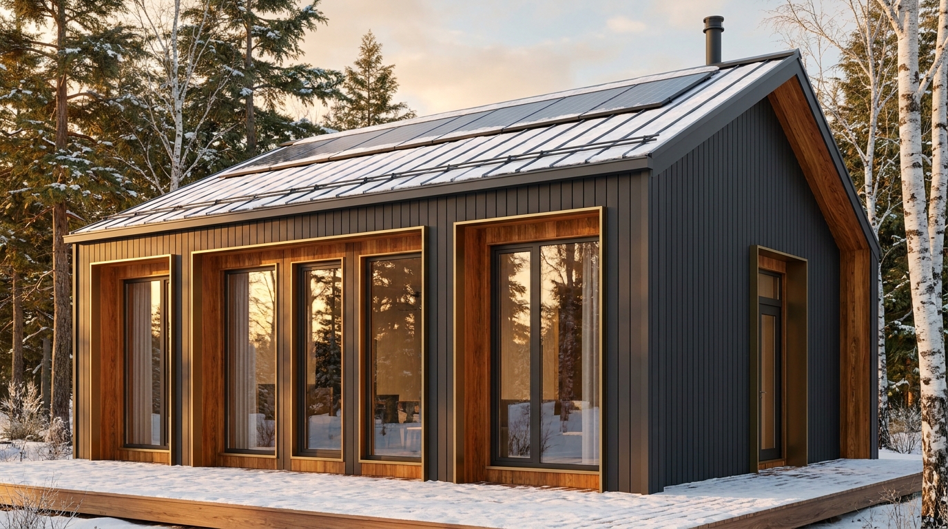 風の庵 外観 — AI render based on BIM specs