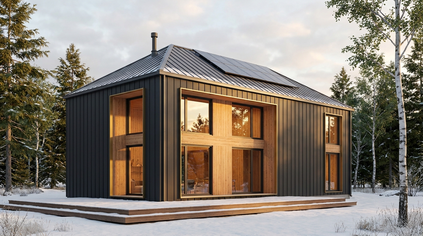 北の砦 外観 — AI render based on BIM specs